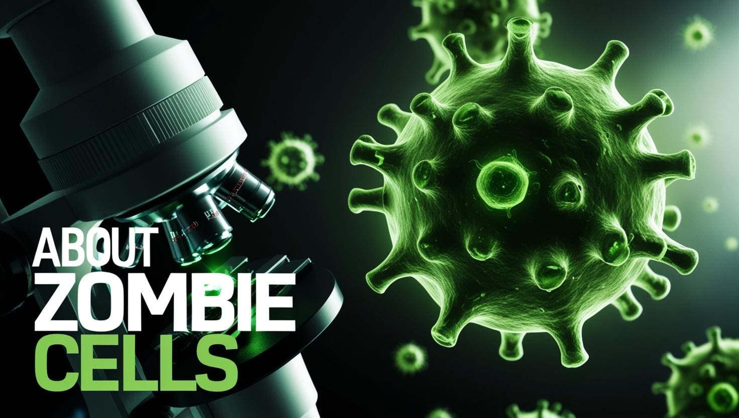Create a Hero image for a website of Zombie Cells